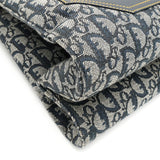 クリスチャン ディオール トロッター キャンバス / レザー トートバッグ ネイビー