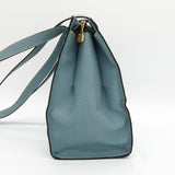 ロエベ ロゴ レザー トートバッグ ブルー レディース