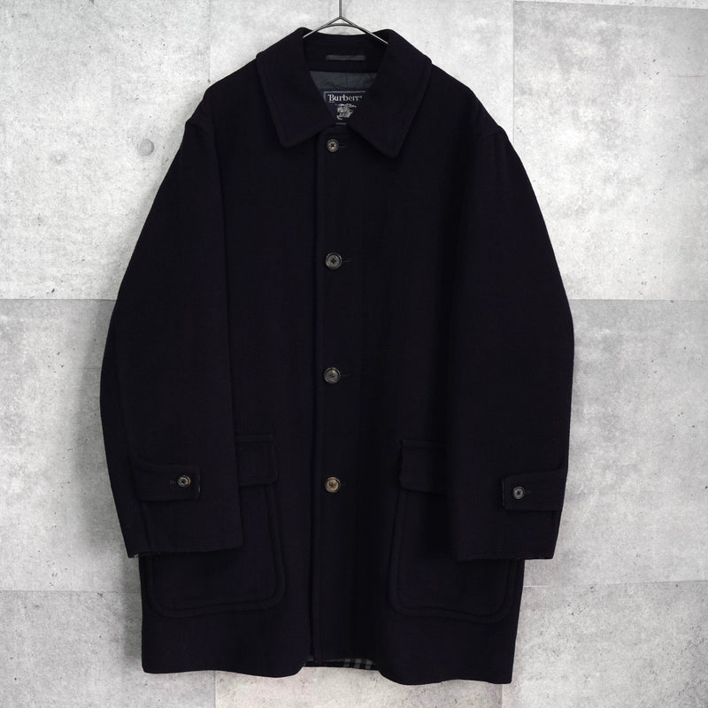 バーバリー ヴィンテージ カシミヤ混紡 ウールコート ブラック