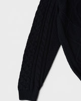 NL CABLE KNIT L/S ナイキ スウッシュ ケーブル編み ニット ブラック Lサイズ メンズ レディース