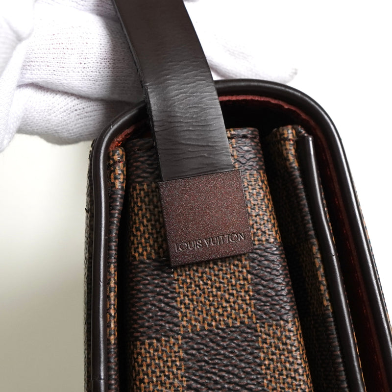 ルイ・ヴィトン ダミエ トライベッカ・ミニ レザー ハンドバッグ ワンショルダーバッグ ブラウン N51162