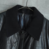 ディオール オム エディ期 異素材切り替え 中綿 キルティング ウール ブルゾン ニットジャケット ブラック