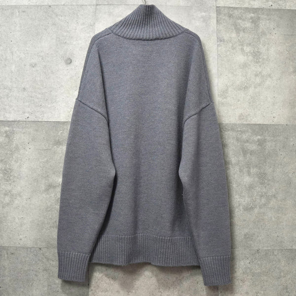 アミパリ アミ パリス ハートロゴ タートルネック ニット グレー