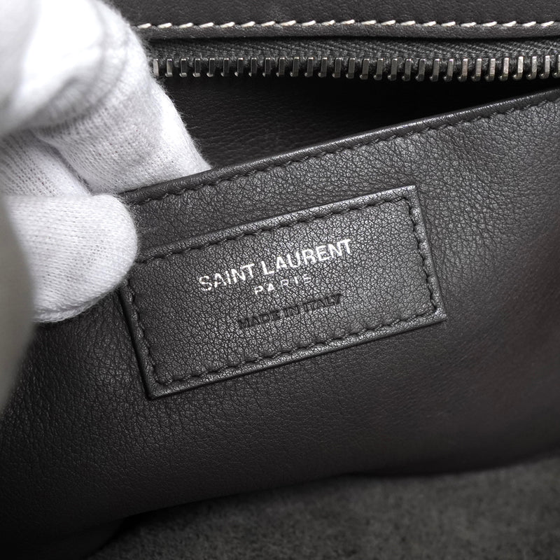 サンローラン ベイビーカバス レザー 2way ハンドバッグ ショルダーバッグ グレー