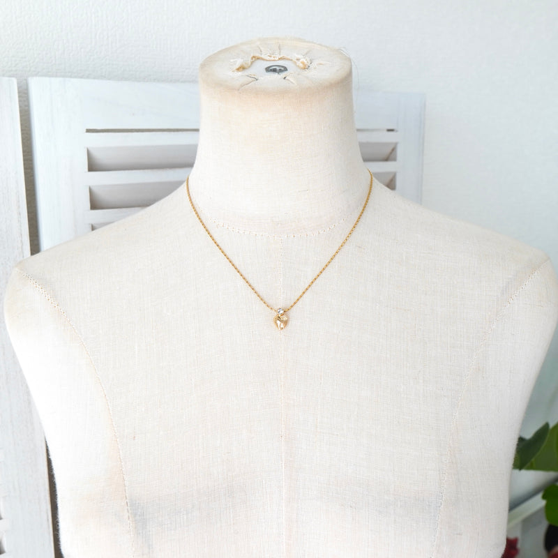 クリスチャン ディオール ヴィンテージ ラインストーン ネックレス GP ゴールド レディース