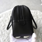 Black Leather Mini Boston Bag