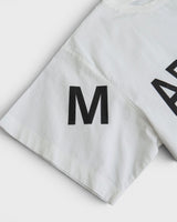 エムエムシックス メゾン マルジェラ シャツ素材 プルオーバー オーバーサイズ ロゴ Tシャツ ホワイト サイズ38 メンズ レディース