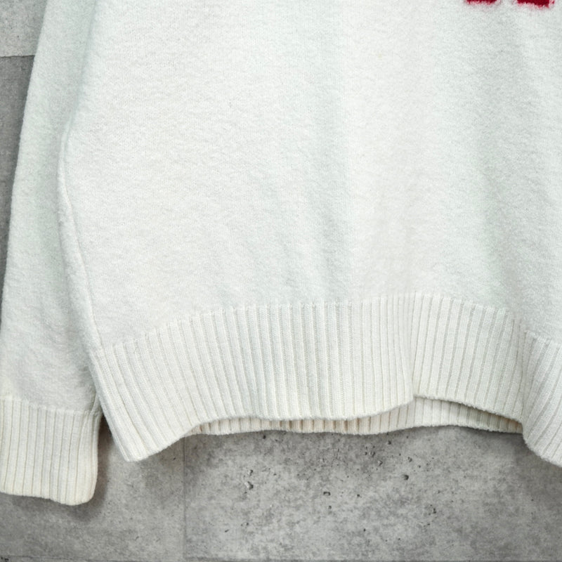 アミパリ アミ パリス ハートロゴ ニット アイボリー レディース