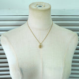 クリスチャン ディオール Diorロゴ オーバル ラインストーン ネックレス GPゴールド