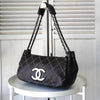 Chanel 9号 Coco Mark Wild Stitch 小羊皮链条单肩包（黑色）