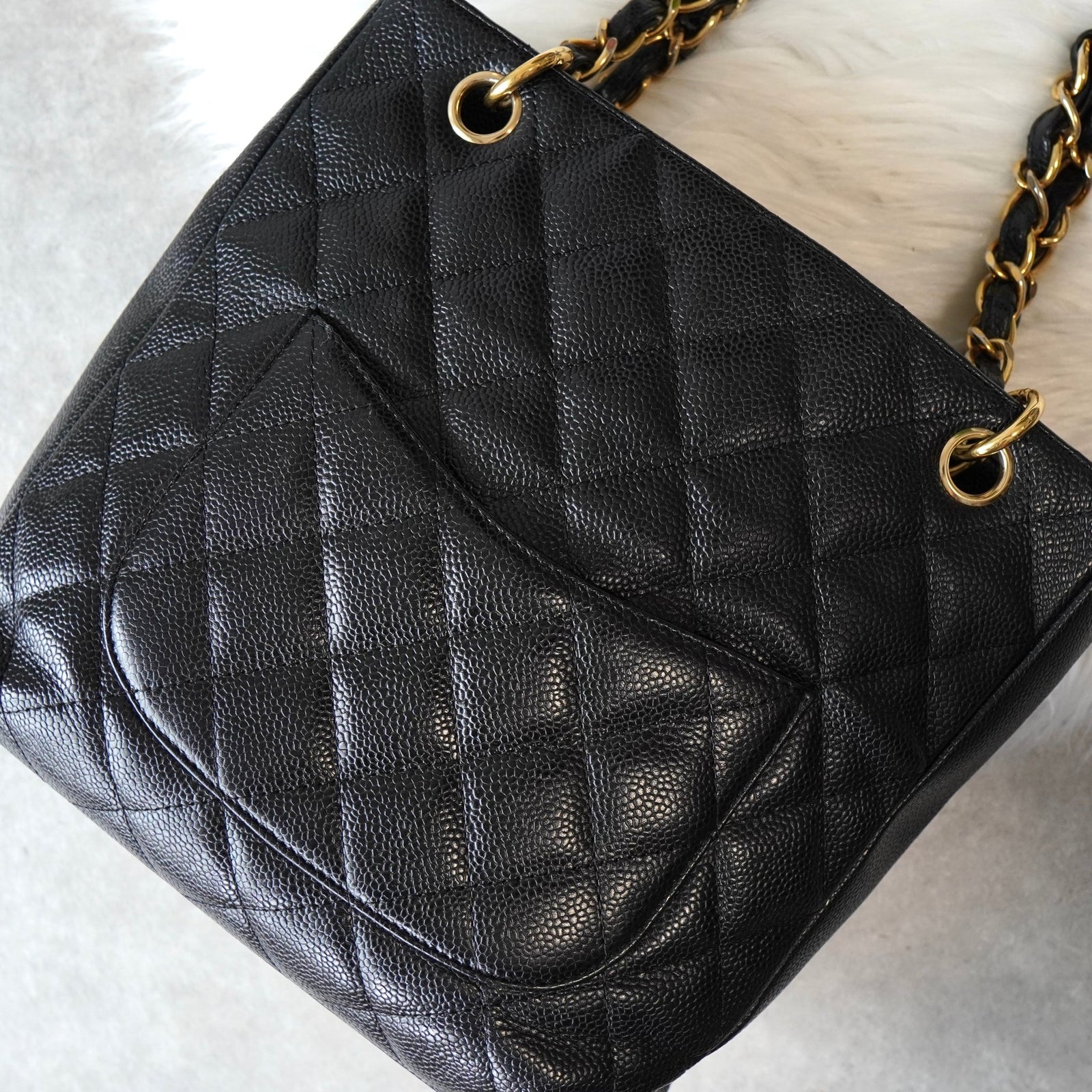 35万→CHANEL□ココマーク マトラッセ キャビア ショルダートートバッグ黒