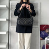 Chanel 9号 Coco Mark Wild Stitch 小羊皮链条单肩包（黑色）
