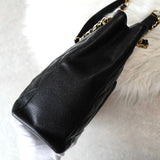 シャネル 9番台 ココマーク マトラッセ キャビアスキン チェーントートバッグ ブラック - NEWSED