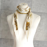 エルメス プリーツ カレ90 LES CAVALIES D’OR オフホワイト アイボリー - NEWSED