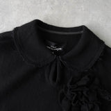 トリコ コムデギャルソン 2003年製 薔薇 装飾 カットオフ ウール ベスト レディース ブラック