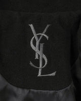 イヴ サンローラン ヴィンテージ YSLロゴ チェック柄 ウール ブルゾン チャコールグレー メンズ