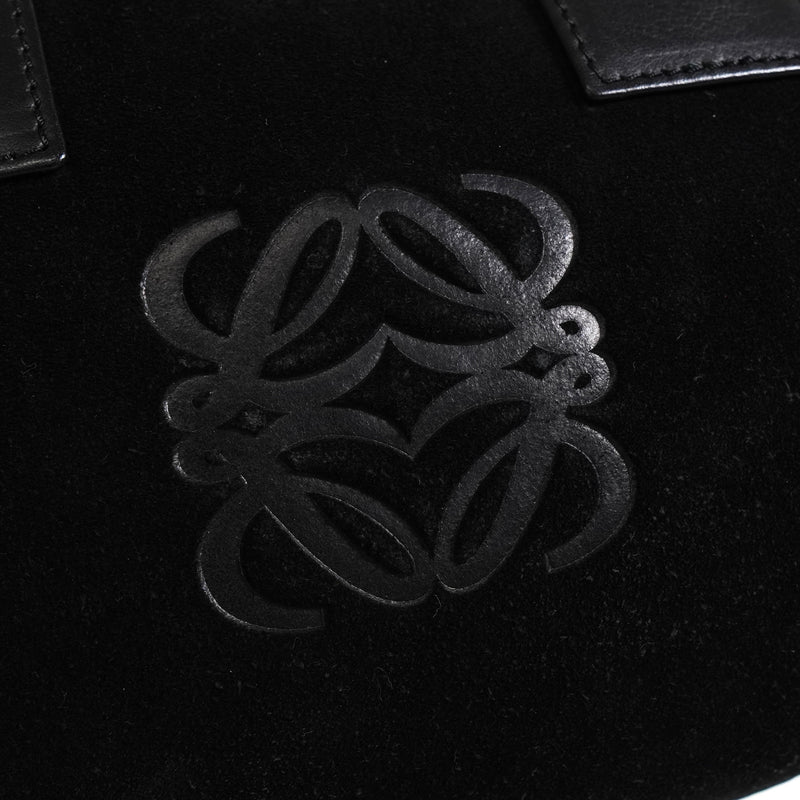 ロエベ アマソナ28 スエード / レザー ハンドバッグ ブラック