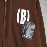 アベイシングエイプ (B)APE SOUNDS LOGO ZIP HOODIE プリント パーカー ブラウン