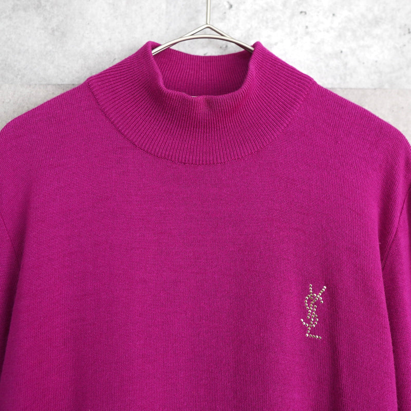 90's｜Bijou Logo Mock - neck Wool Sweater - NEWSED