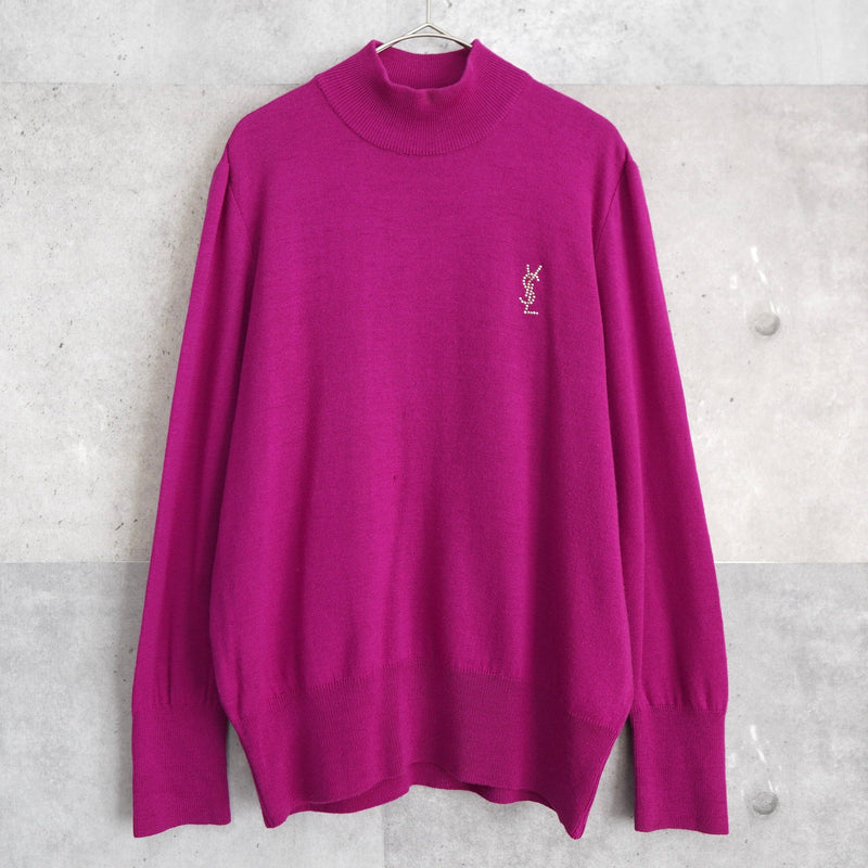 90's｜Bijou Logo Mock - neck Wool Sweater - NEWSED
