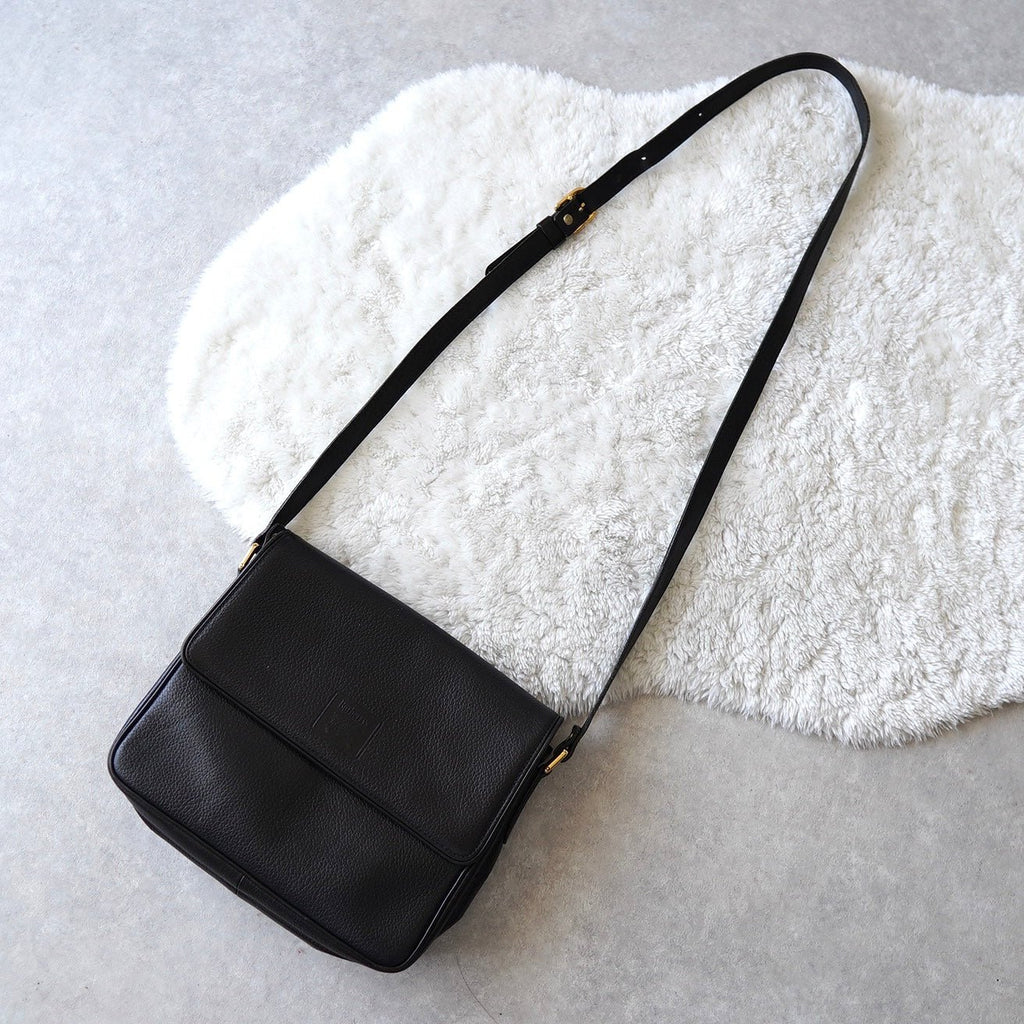 90's｜Black Leather Shoulder Bag