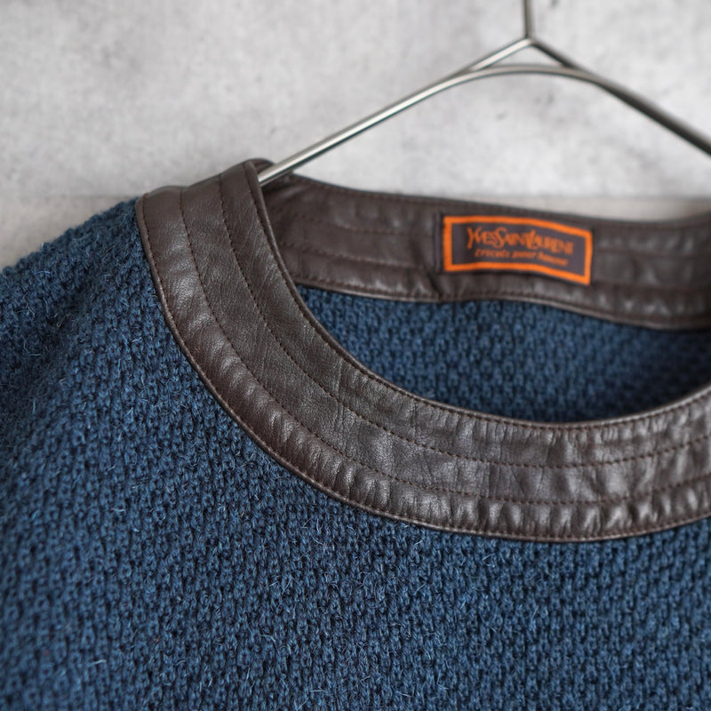90's｜Leather Neck Sweater - NEWSED