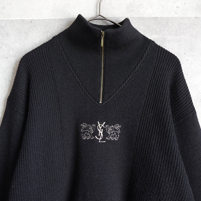 90's｜Logo Embroidery Half - zip Sweater - NEWSED