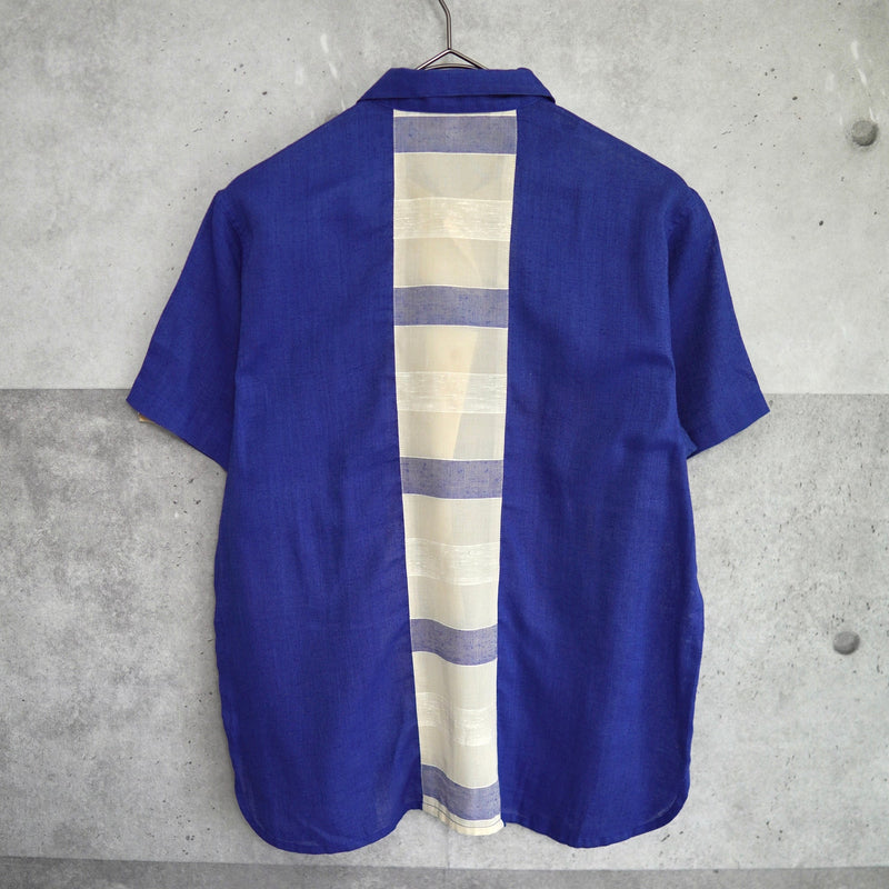 90's｜Logo patched linen shirt - NEWSED