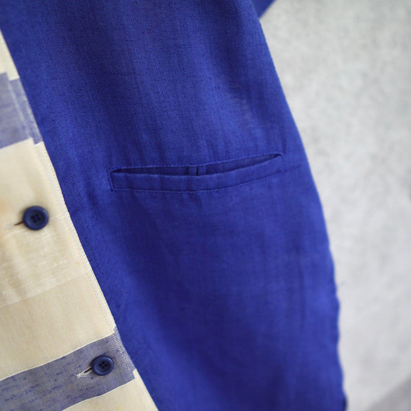 90's｜Logo patched linen shirt - NEWSED