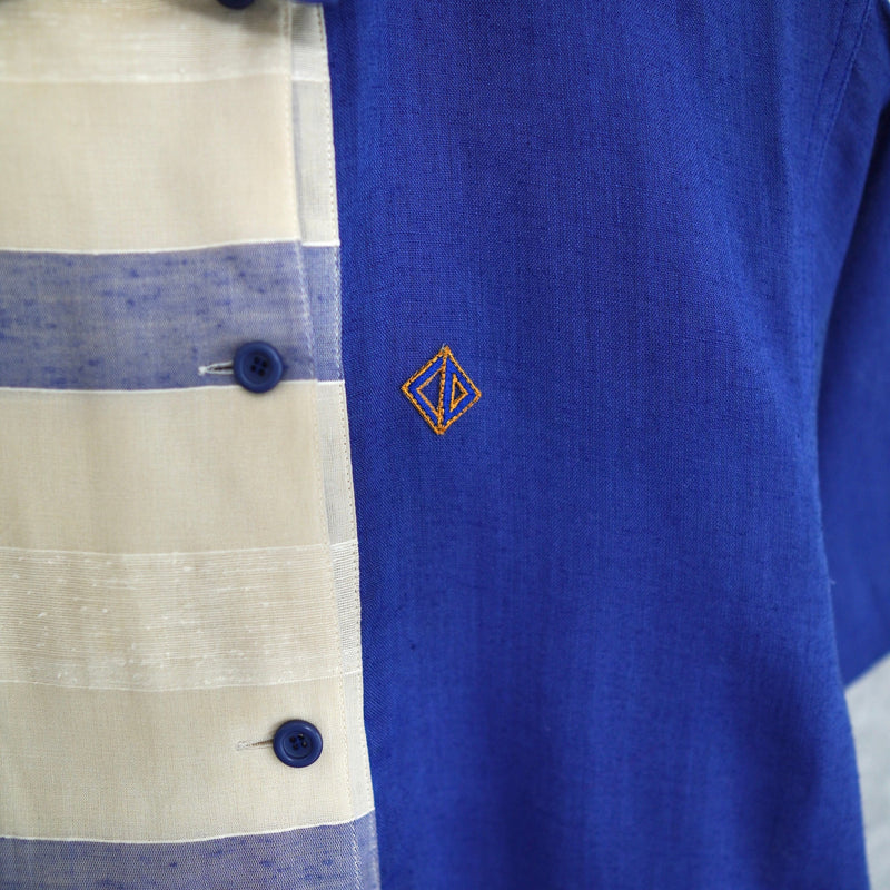 90's｜Logo patched linen shirt - NEWSED