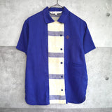 90's｜Logo patched linen shirt - NEWSED