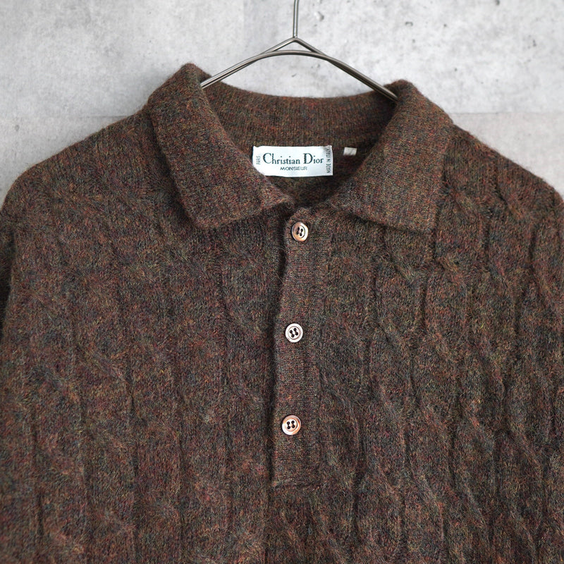 90's｜Mohair Like Polo Sweater｜Made in Italy - NEWSED