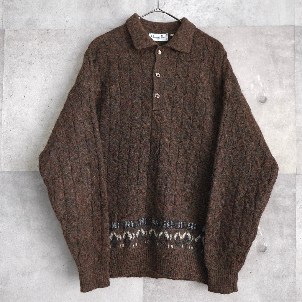 90's｜Mohair Like Polo Sweater｜Made in Italy