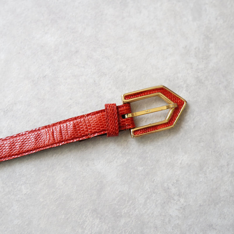 90's｜Red leather belt - NEWSED