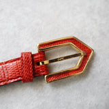 90's｜Red leather belt - NEWSED