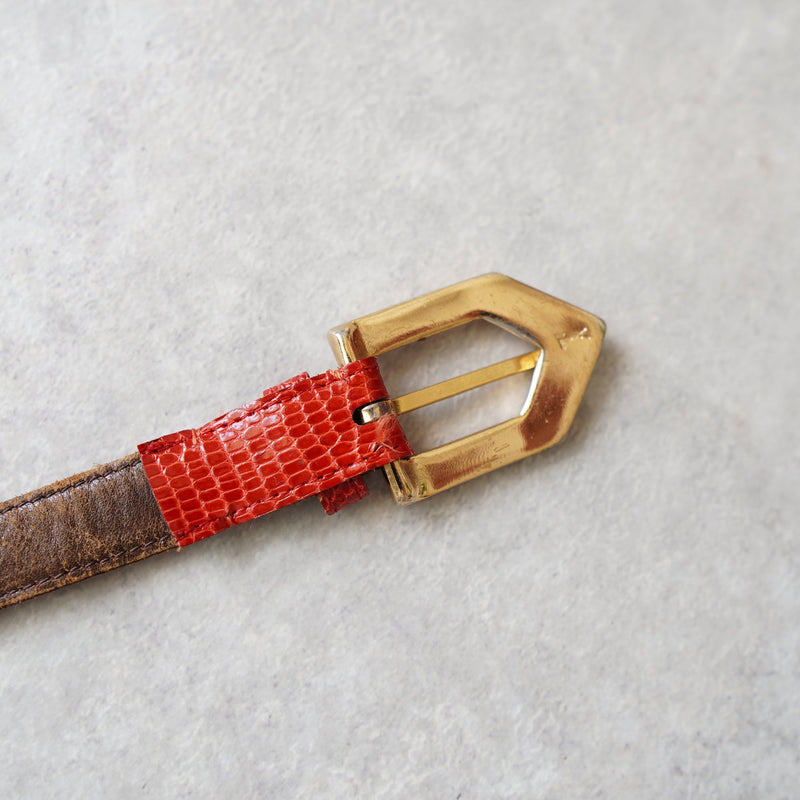 90's｜Red leather belt - NEWSED