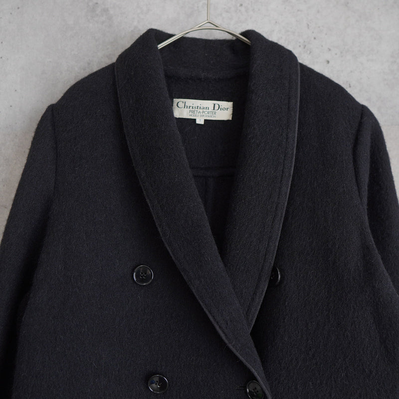 90's｜Shawl Collar Wool Coat - NEWSED
