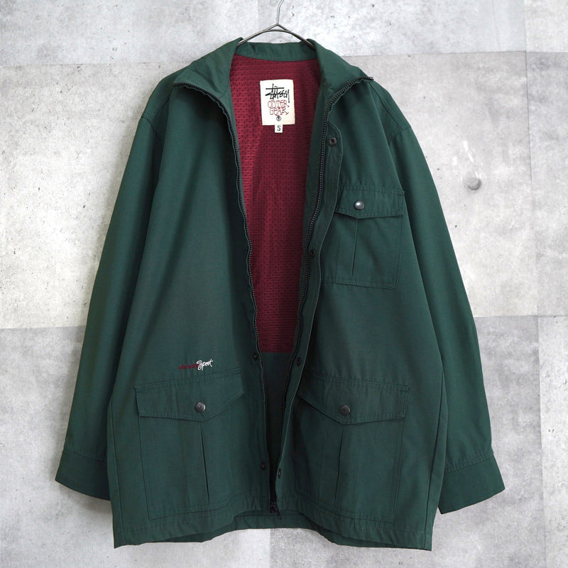 90's｜"Stussy Sport" Embroidery High - neck Jacket｜Made in Australia - NEWSED