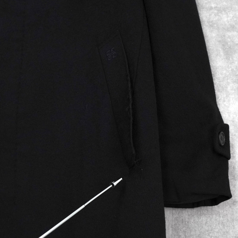 ジバンシィ 4Gロゴ カシミヤ ステンカラーコート ブラック