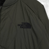ザ ノースフェイス リバーシブル ロゴ刺繍 ロング丈 キルティングコート ボアコート カーキ / ブラック