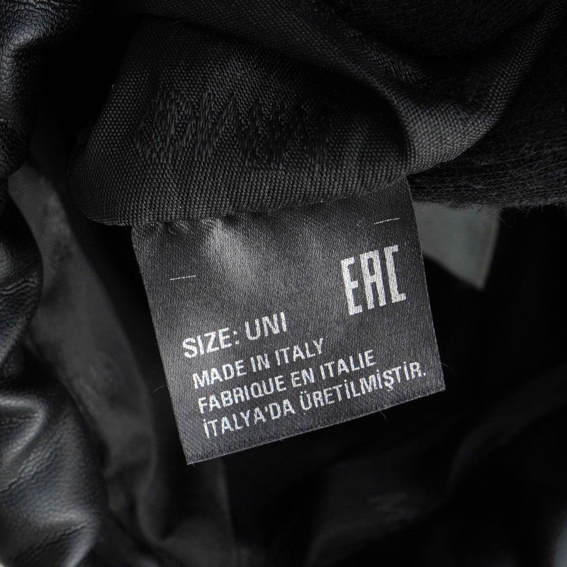 エムエムシックス メゾン マルジェラ ボア ファー / レザー 巾着バッグ ショルダーバッグ ポーチ アイボリー