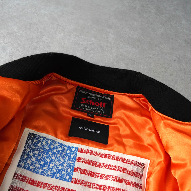 Schott × ANDERSSON BELL ショット × アンダースンベル 中綿 スカジャン MA-1 ボンバージャケット ブラック