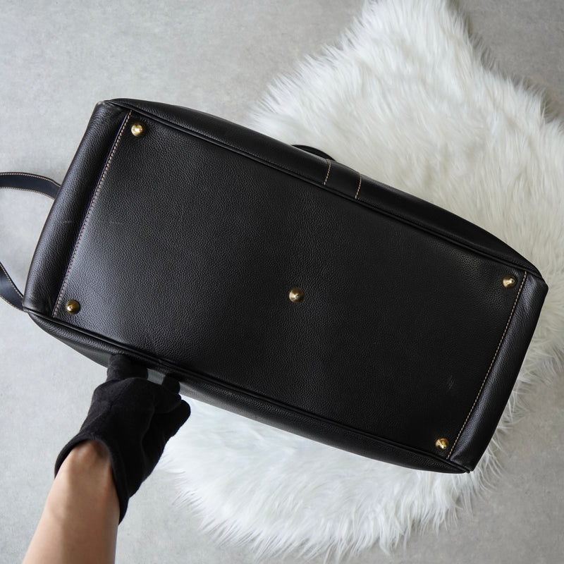 Dunhill Leather 2-Way Boston Bag in Black