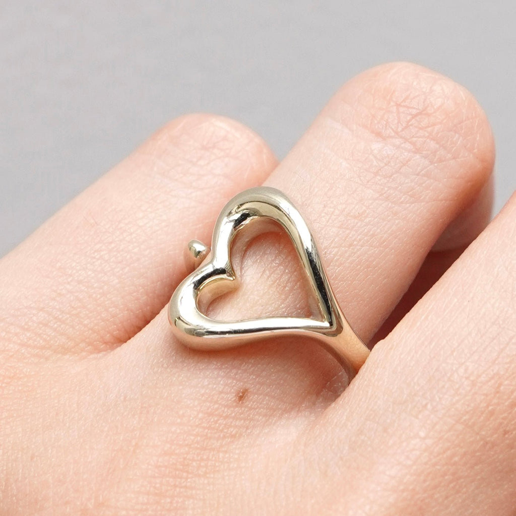 ティファニー エルサ・ペレッティ オープンハート 指輪 リング シルバー925 10号 新品仕上げ