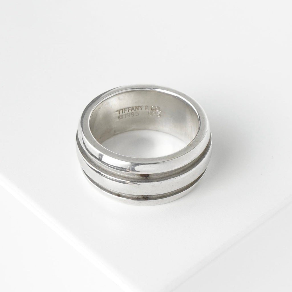 ティファニー グルーブド ダブルライン シルバー925 指輪 リング 11号