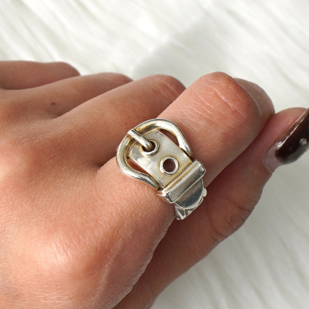 エルメス ヴィンテージ ブックルセリエ シルバー925 指輪 リング 約11.5号