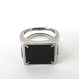 メゾンマルジェラ 四つタグ シグネットリング 指輪 シルバー925 シルバー/ブラック 17号 - NEWSED