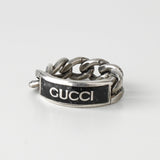 グッチ プレート チェーン シルバー925 指輪 リング サイズ17 16号 - NEWSED