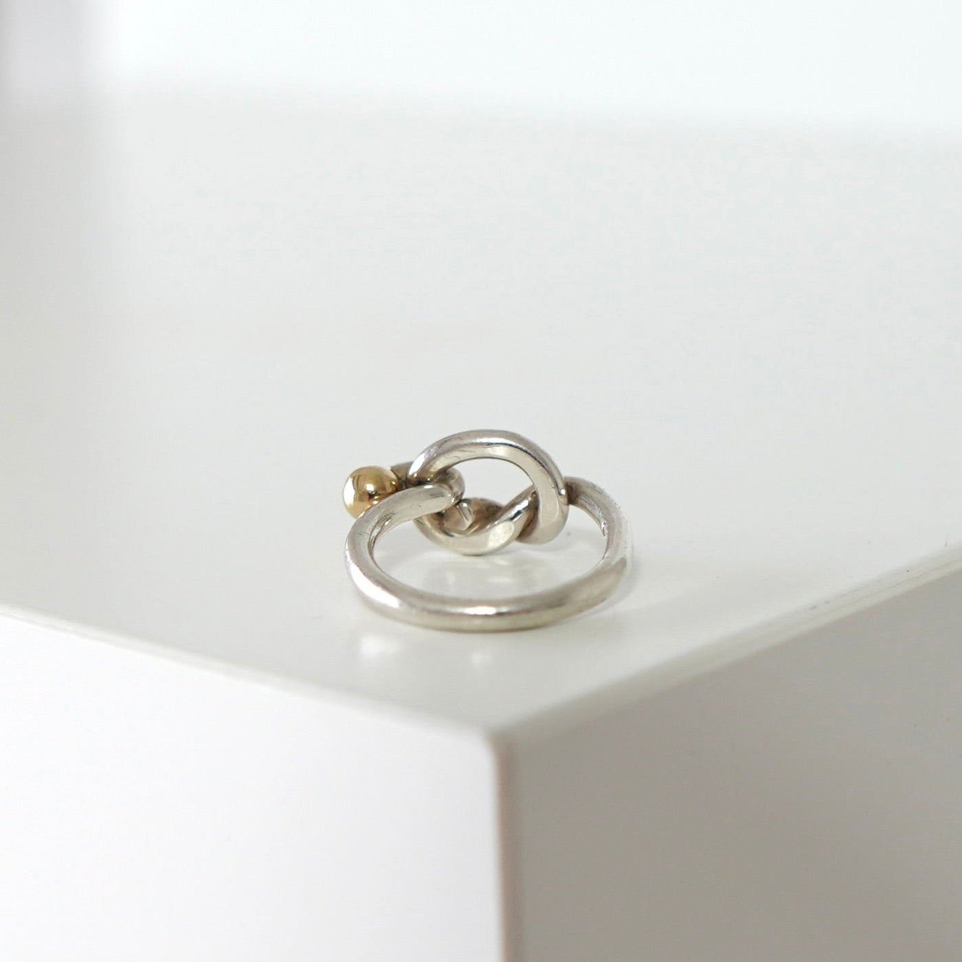 ティファニー ラブノット シルバー925 18金 指輪 リング 7号