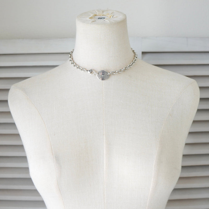 ティファニー リターン トゥ ティファニー オーバルタブ シルバー925 チェーン ネックレス チョーカー - NEWSED